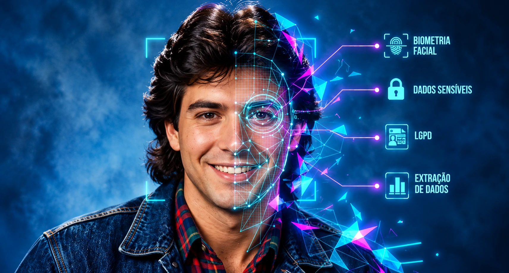 Retrato Futurista de Biometria Facial
